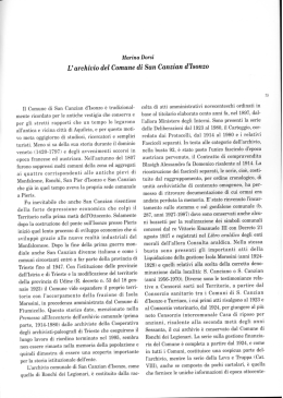 L`archivio del Comune di San Canzian d`Isonzo