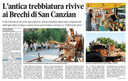 L`antica trebbiatnra rivive ai Brechi di San Canzian