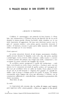 IL PALAllO DUCALE DI SAN CESARIO DI LECCE