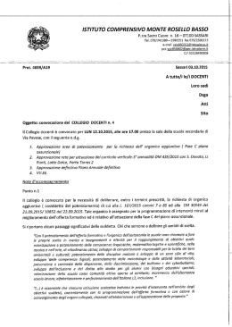 Convocazione del Collegio Docenti n.4