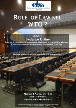 RULE OF LAW NEL - Giurisprudenza - Università degli Studi di Trento