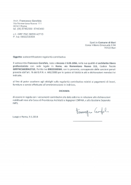 Arch. Francesco Garofalo Via Nomentana Nuova