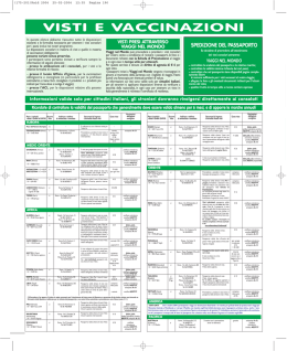 VISTI E VACCINAZIONI - Viaggi Avventure nel Mondo