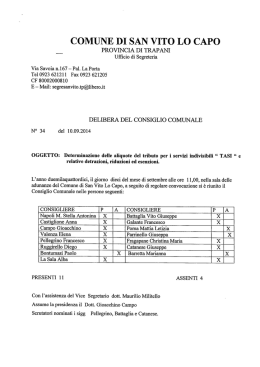 Delibera aliquote TASI - Comune di San Vito Lo Capo