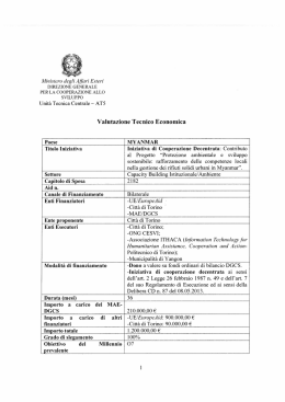 Valutazione Tecnica Economica - Italian Development Cooperation