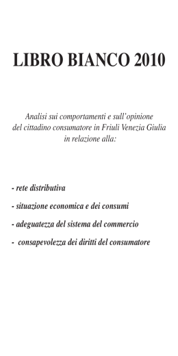 LIBRO BIANCO 2010 - Adiconsum Friuli Venezia Giulia