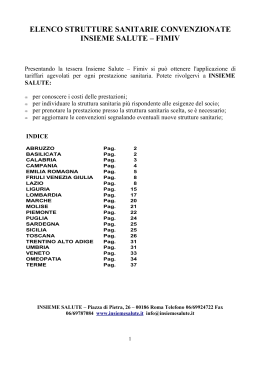 elenco strutture sanitarie convenzionate insieme salute – fimiv