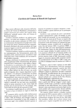 L`archivio del Comune di Ronchi dei Legionari