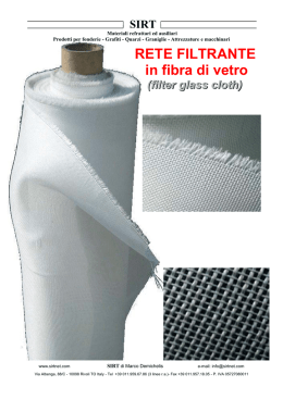 RETE FILTRANTE in fibra di vetro (filter glass cloth)