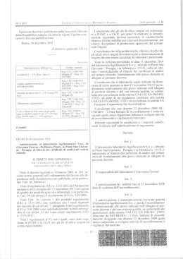 Il presente decreto è pubblicato nella Gazzetta Ufﬁcio1e della