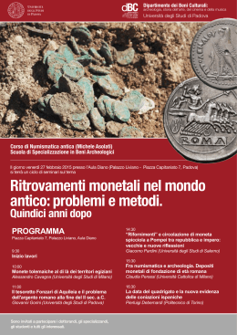 Ritrovamenti monetali nel mondo antico: problemi e metodi. Quindici