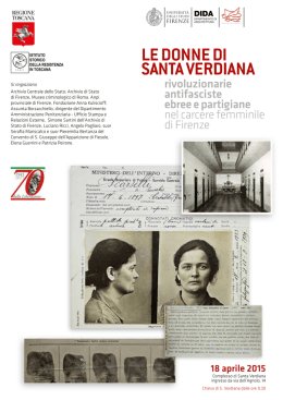 le donne di santa verdiana - Istituto Storico della Resistenza in