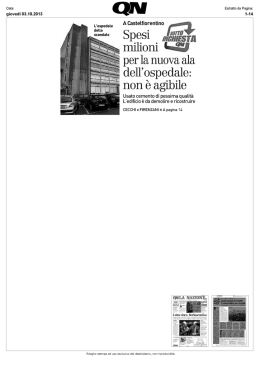 Spesi milioni per la nuova ala dell`ospedale