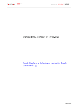 Oracle data guard 11g overview