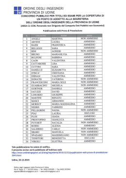 esiti Prova di Preselezione - Ordine degli Ingegneri della provincia