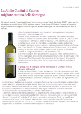 La Attilio Contini di Cabras migliore cantina della