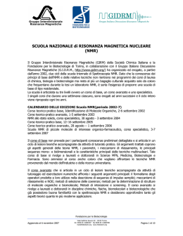 SCUOLA NAZIONALE di RISONANZA MAGNETICA