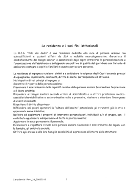 La residenza e i suoi fini isﬁ`ruzionali