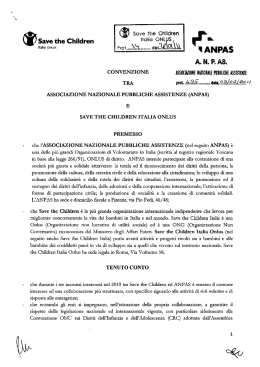 Il protocollo ANPAS-Save The Children in pdf