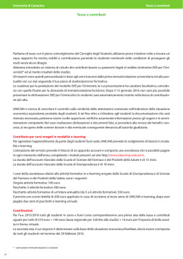 Tasse e contributi - Universit&agrave; di Camerino