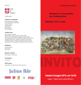 Sabato 9 maggio saranno presentati a Lugano i due volumi dedicati