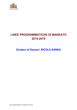 Linee programmatiche di mandato 2014-2019