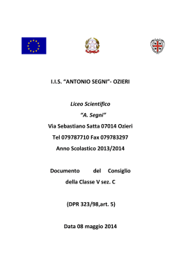 I.I.S. &ldquo;ANTONIO SEGNI&rdquo;- OZIERI Liceo Scientifico &ldquo;A. Segni&rdquo; Via