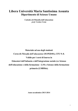 Libera Universit&agrave; Maria Santissima Assunta