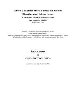 Libera Universit&agrave; Maria Santissima Assunta