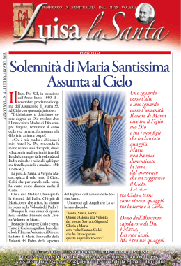 Solennità di Maria Santissima Assunta al Cielo