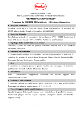 &ldquo;RIPARTI CON NEUTROMED&rdquo; Promosso da HENKEL ITALIA S.p.A.