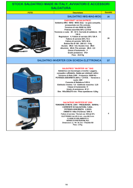 stock saldatrici, avviatori e accessori 2015