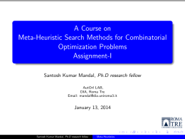 A Course on Meta-Heuristic Search Methods for Combinatorial