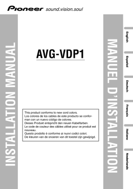 installation manual manuel d`installation - Pioneer Europe