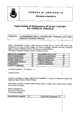 Delibera/Resolution of the City Council