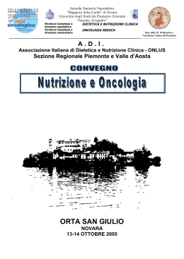 NUTRIZIONE E ONCOLOGIA 3-4 Novembre 2005-02-14