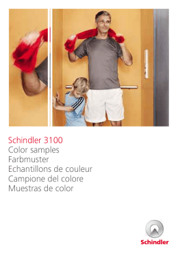Schindler 3100 Color samples Farbmuster Echantillons de couleur