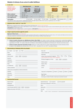 Modulo di richiesta di una carta di credito Raiffeisen