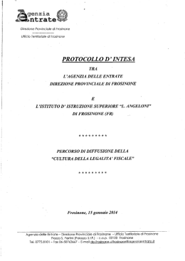 convenzione Angeloni - Direzione regionale Lazio