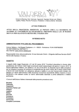 Avviso Pubblico - Comune di Crespina Lorenzana