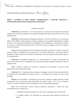 Determinazione del Segretario Generale n. 74 del