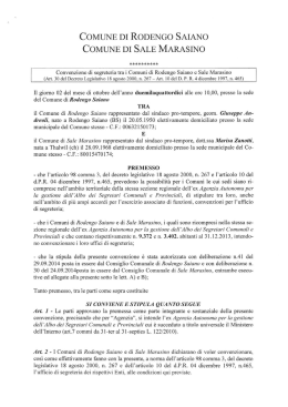 COMUNE DI RODENGO SAIANO COMUNE DI SALE MARASINO