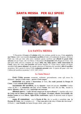 LA SANTA MESSA - Nuova evangelizzazione