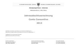 Jahresabschlussrechnung Conto Consuntivo 2013