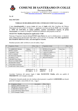 Modifiche al Reg. Tari - Comune di Santeramo in Colle