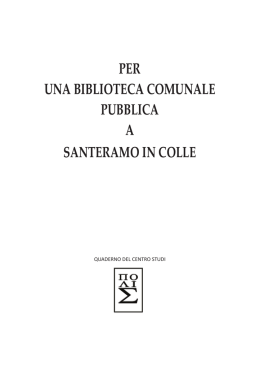 Una BIBLIOTECA per SANTERAMO