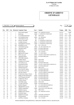 ORDINE D`ARRIVO GENERALE