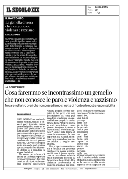 un gemello senza violenza e razzismo