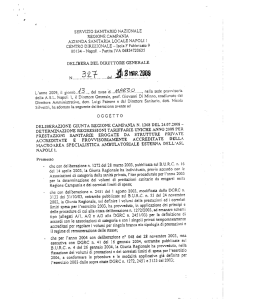 SERVIZIO SANITARIO NAZIONALE REGIONE CAMPANIA