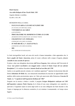Arca Delle Reliquie. - Comitato San Nicolò Politi